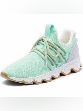 Sorel Kinetic Lace Sneakers in Mint Green.